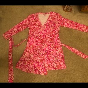 Lilly Pulitzer
EUC Karlie Wrap Romper Mango Salsa